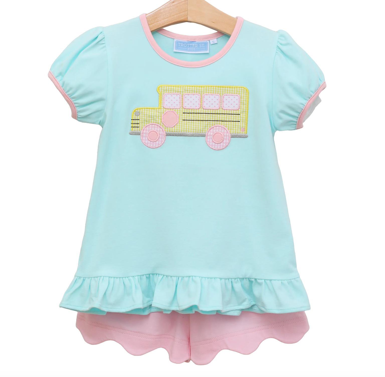 Trotter Street: Bus Ruffle Short Set - Girls
