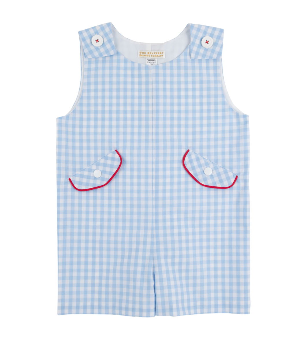 TBBC: Prescott Pocket Jon Jon - Beale Street Blue Gingham/Richmond Red