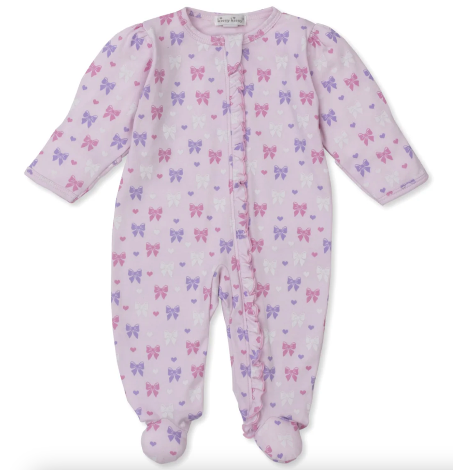 Kissy Kissy: Footie w/ Zip PRT Billowy Bows
