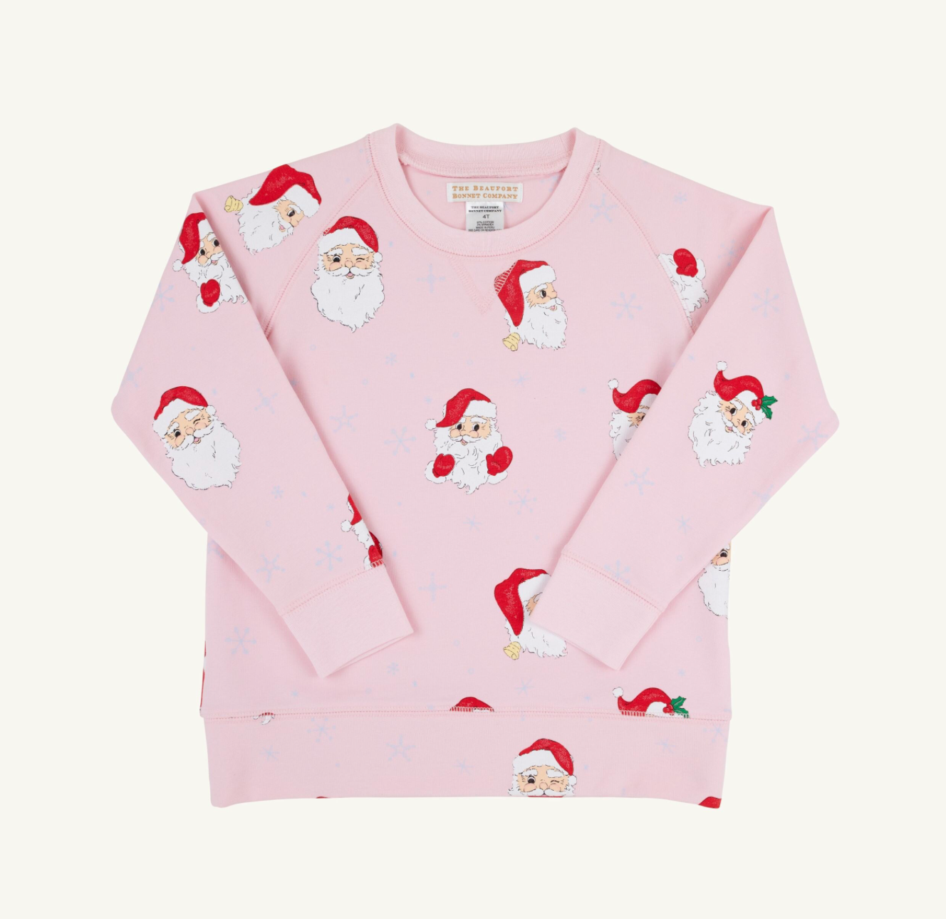 TBBC: Cassidy Comfy Crewneck Girlft -Dear Santa (Palm Beach Pink)/Palm Beach Pink