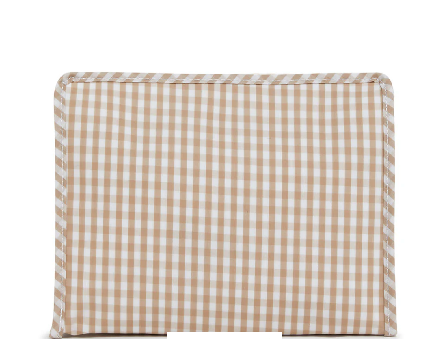 TRVL: ROADIE LARGE ZIP POUCH - GINGHAM KHAKI