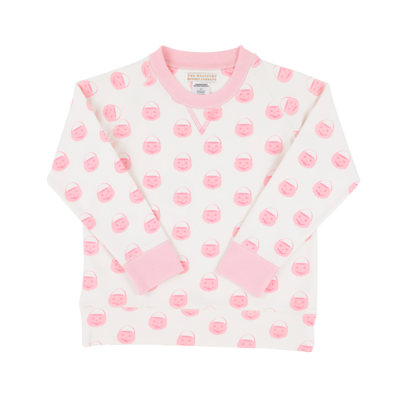 TBBC: Cassidy Comfy Crewneck Girlft - Vintage-Prep Pumpkin Pails (Sandpearl Pink)/Sandpearl Pink
