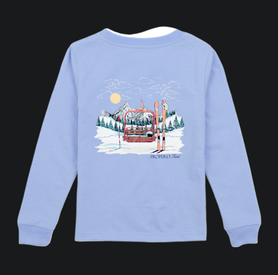 Properly Tied: Boys Ski Lift LS - Light Blue
