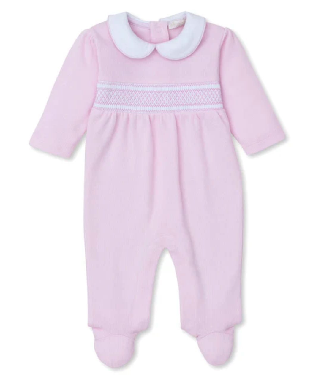 Kissy Kissy: Punto Ingles Pink Footie with Hand Smock