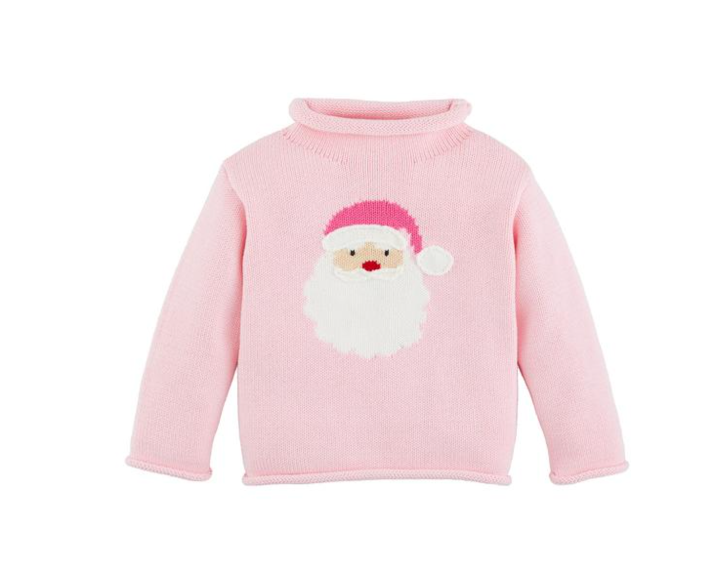 Mud Pie: PINK SANTA ROLLNECK SWEATER