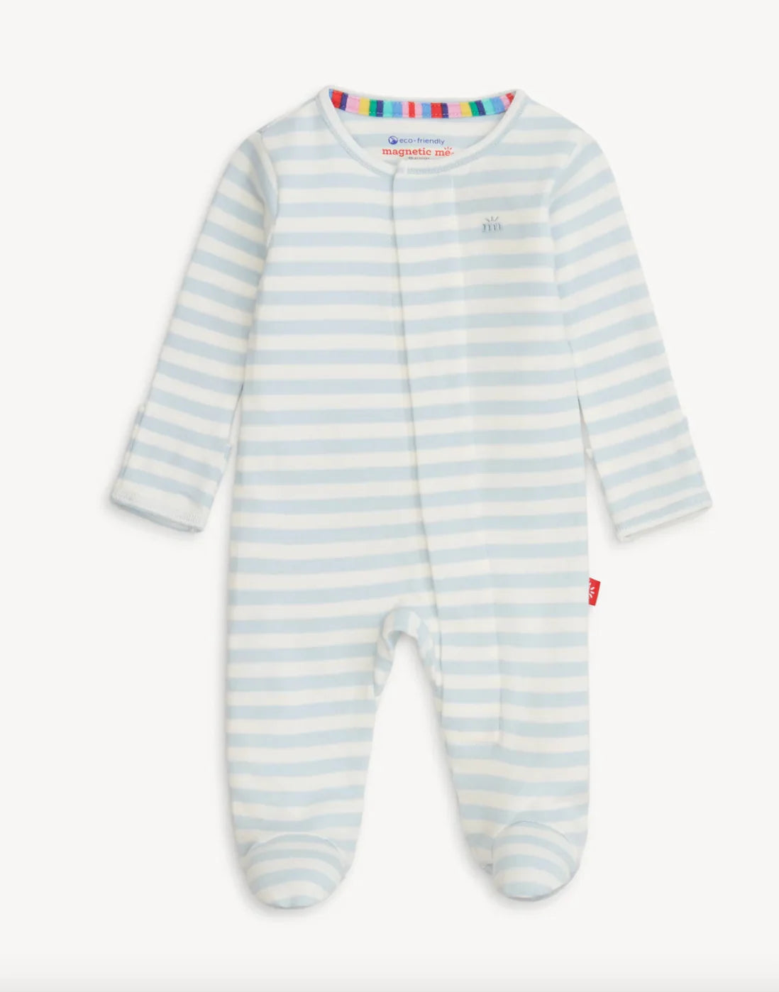 Magnetic Me: Stripe Organic Cotton Footie - Bue