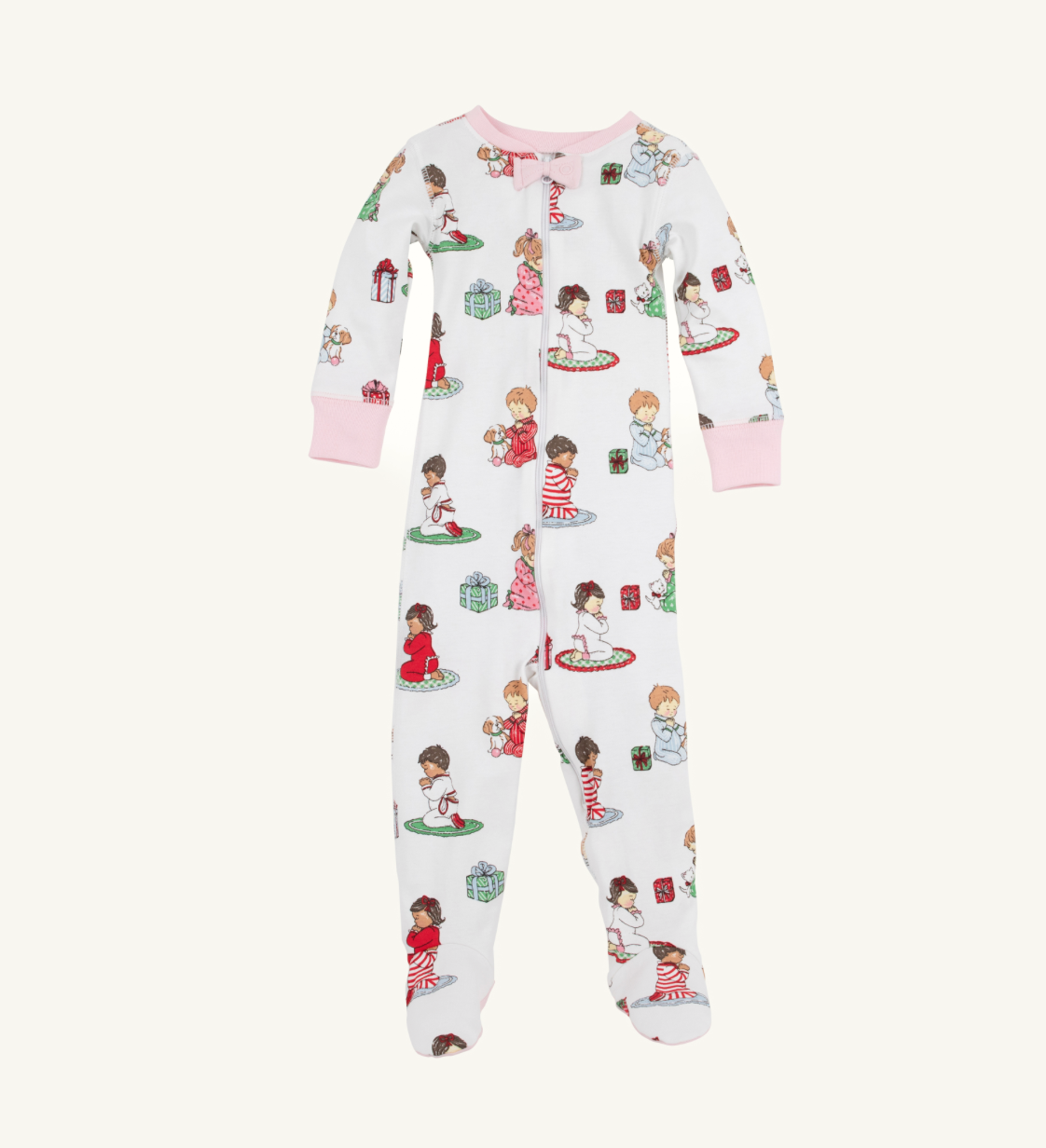 TBBC: Noelle`s Night Night Footed - Holiday Patience and Prayers/Palm Beach Pink