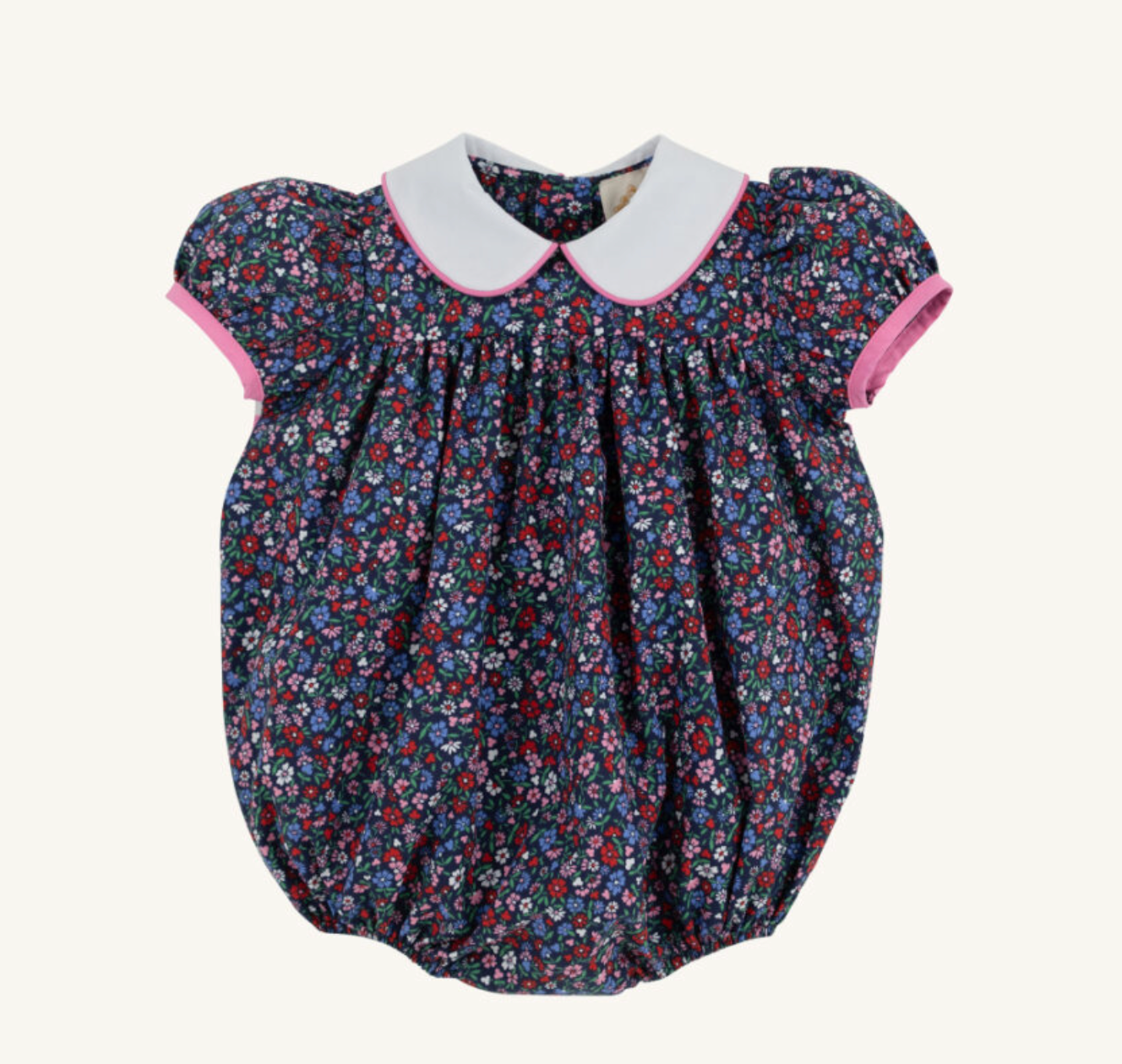 TBBC: Cindy Lou Sash Bubble - Fairfax Farm Floral/Worth Ave White/Hamptons Hot Pink