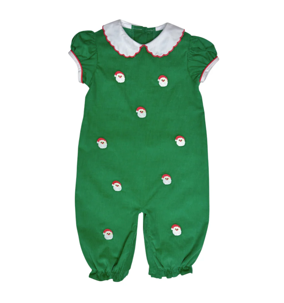 Zuccini: Girls Santa Face Kendall Christmas Corduroy Long Bubble