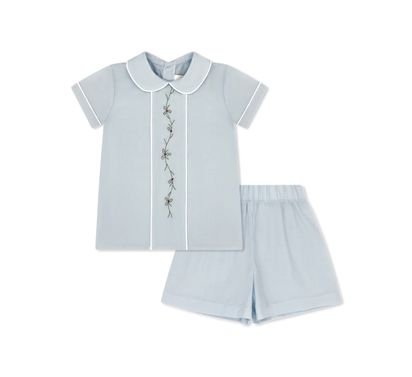 Lullaby Set: Jonathan Short Set Boston Blue Batiste, Holly