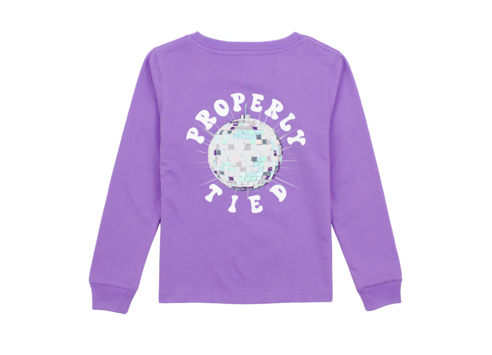 Properly Tied: Girls Disco Ball LS Light Purple