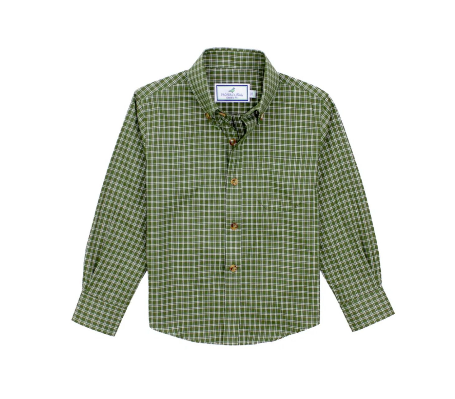 Properly Tied: Boys Woodland Sportshirt Cypress Needle