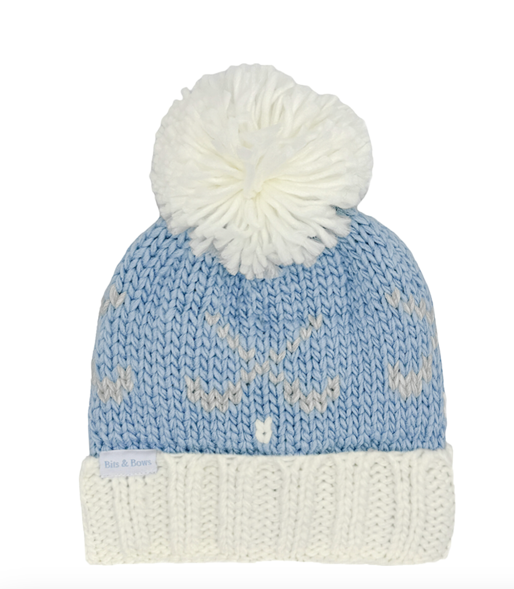 Bits & Bows:  Golf Bobble Hat, Blue