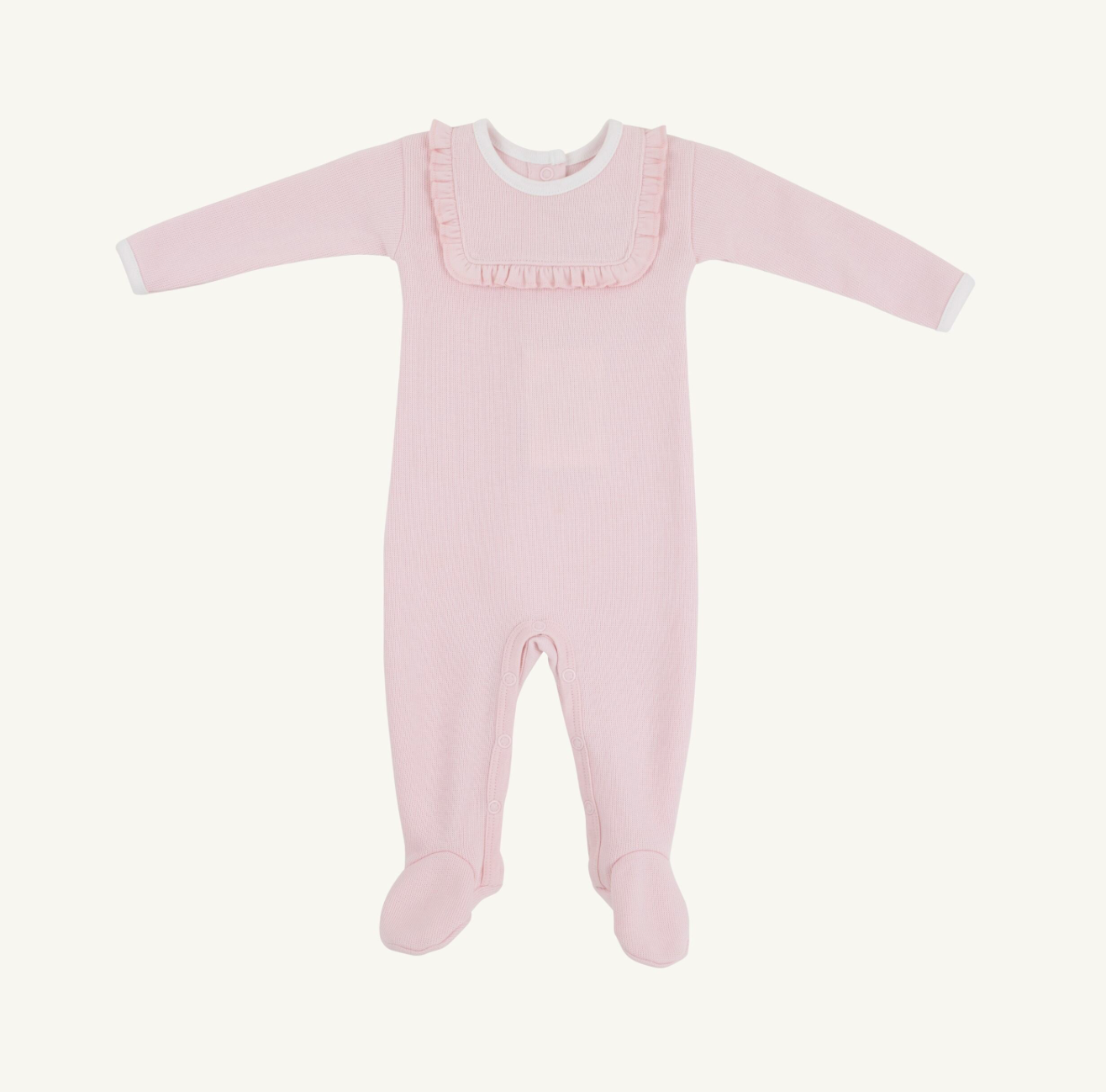 TBBC: Rock Me Romper- Ribbed - Palm Beach Pink/Worth Ave White