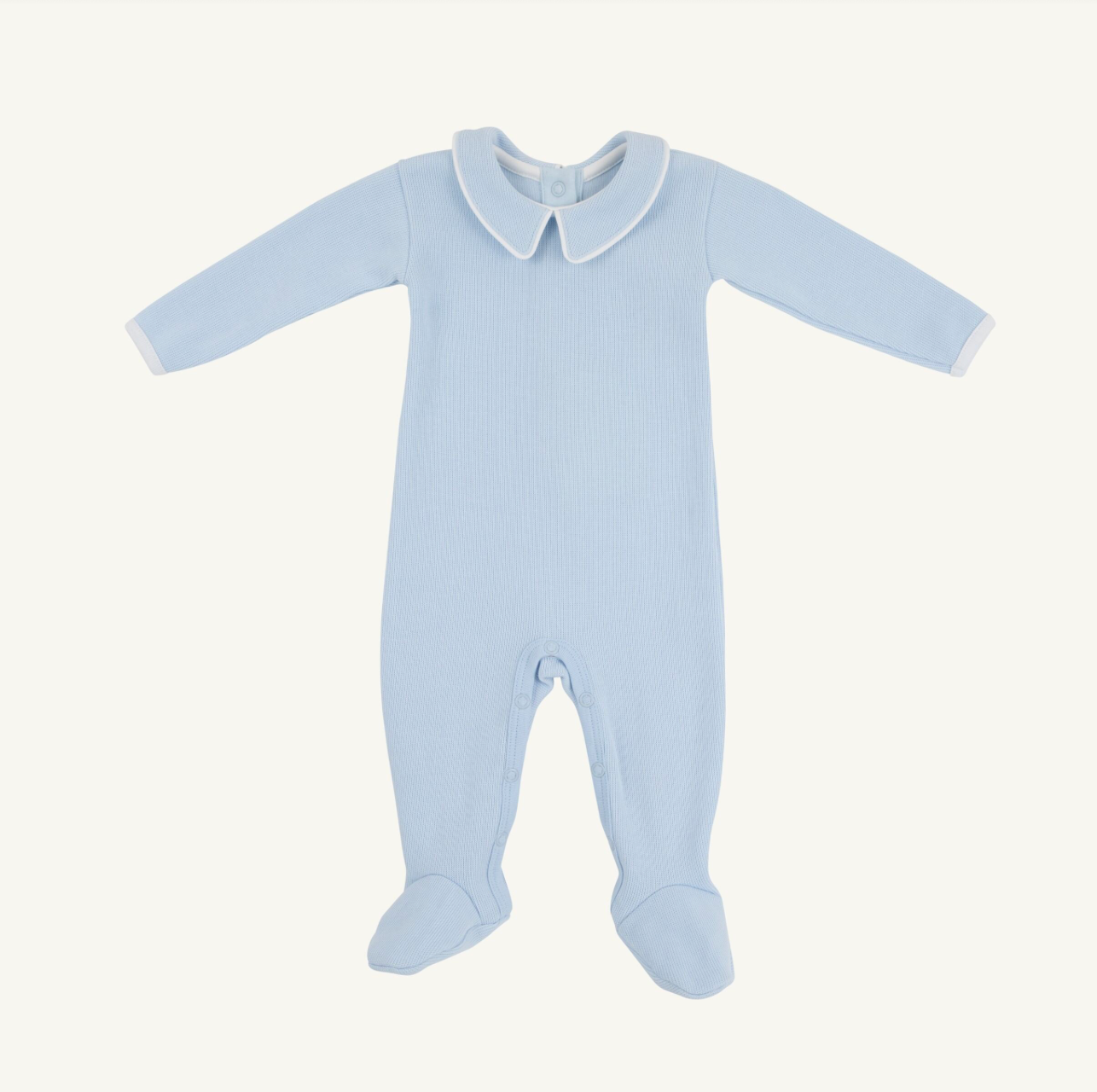 TBBC: Rock Me Romper- Ribbed - Buckhead Blue/Worth Ave White