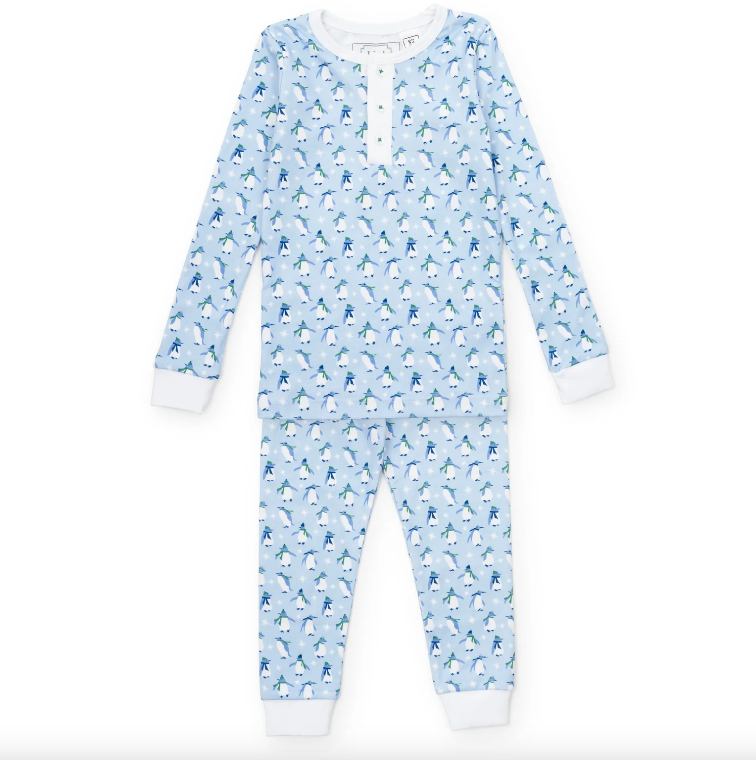 Lila & Hayes: Jack Boys' Pajama Pant Set - Penguin Party Blue