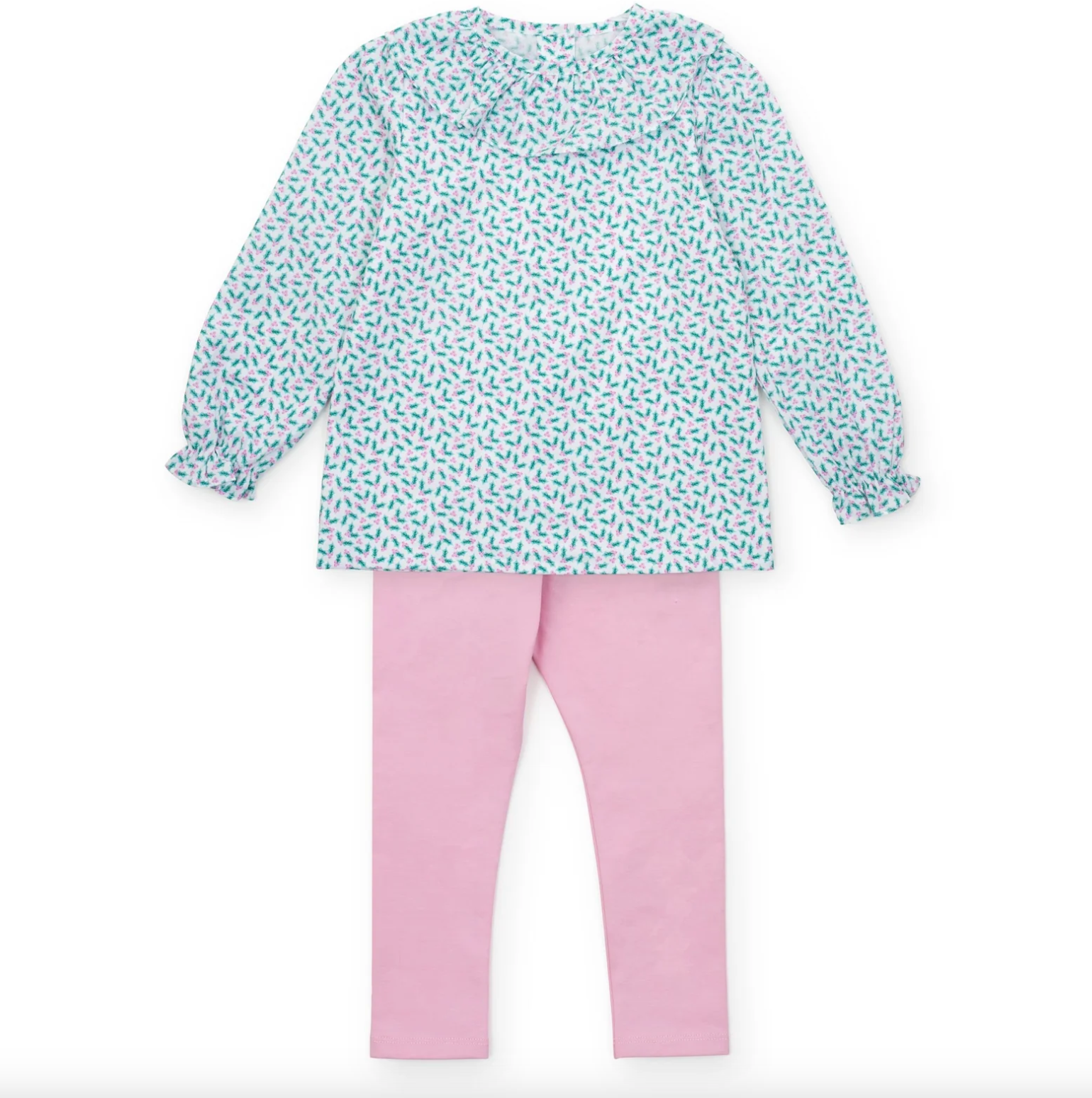 Lila & Hayes: Emma Set Girls' Legging Set - Holly Holiday