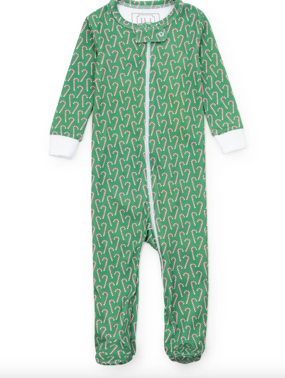 Lila & Hayes: Parker Zipper Pajama - Candy Cane Lane
