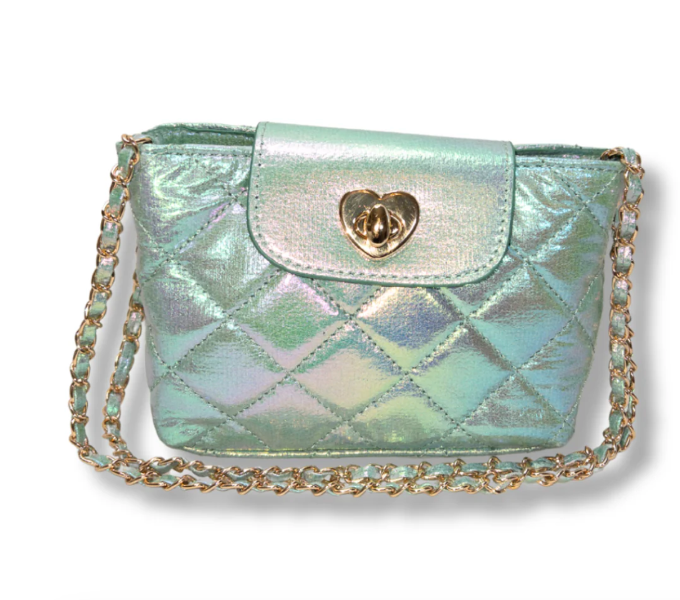 CARRYING KIND:  PAIGE METALLIC AQUA