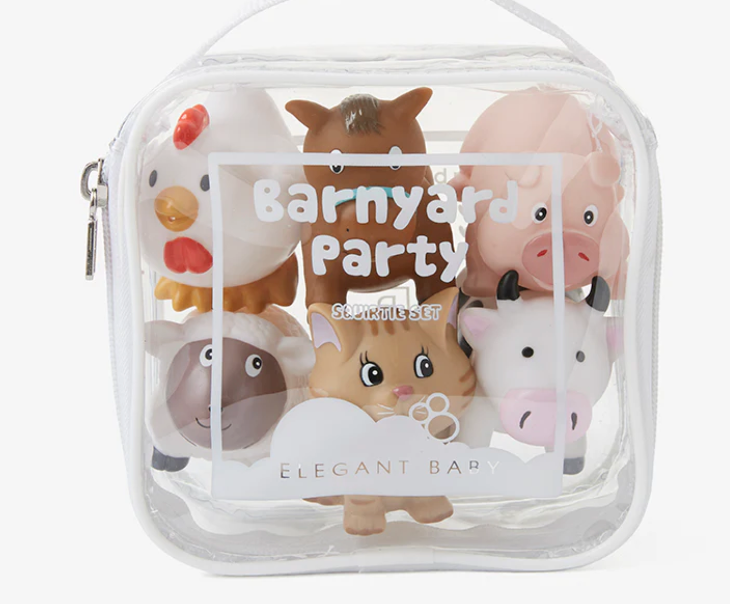 Elegant Baby: Barnyard Party Squirtie Baby Bath Toys