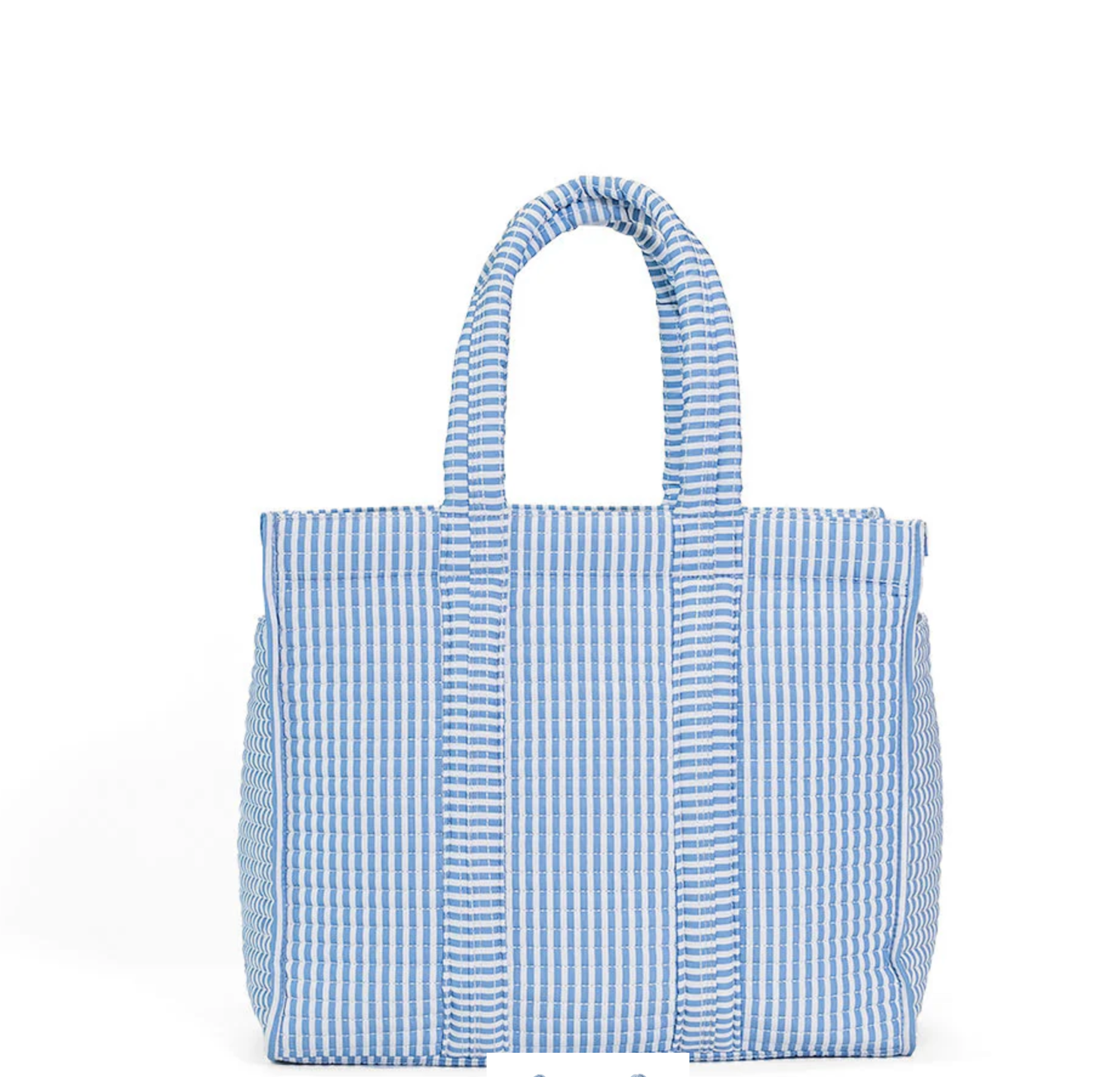 TRVL: Quilted GO GO tote: pimlico stripe chambray