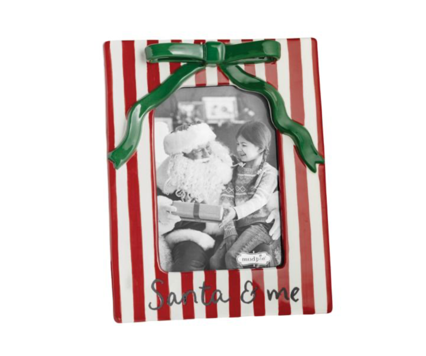 Mud Pie: CERAMIC CHRISTMAS BOW 4X6 FRAME