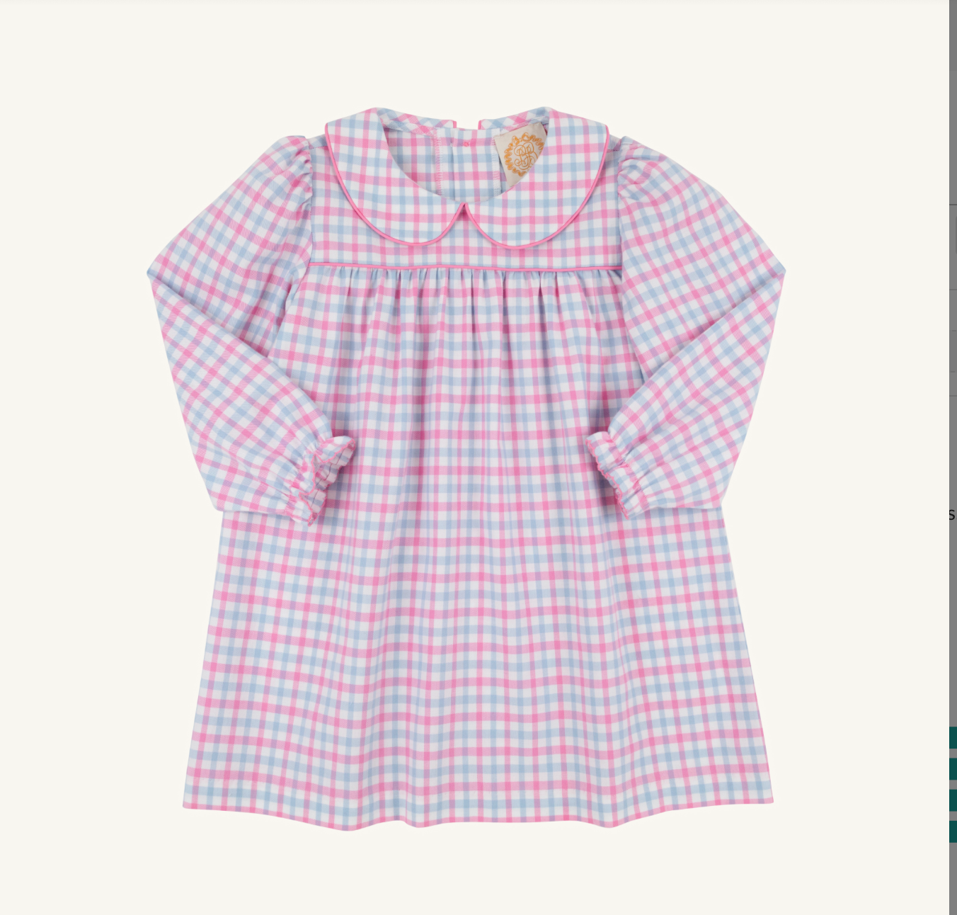 TBBC: Long sleeve  Maerin Fitz Frock - Flannel - Barrington Blue and Hamptons Hot Pink Gingham/Hamptons Hot Pink