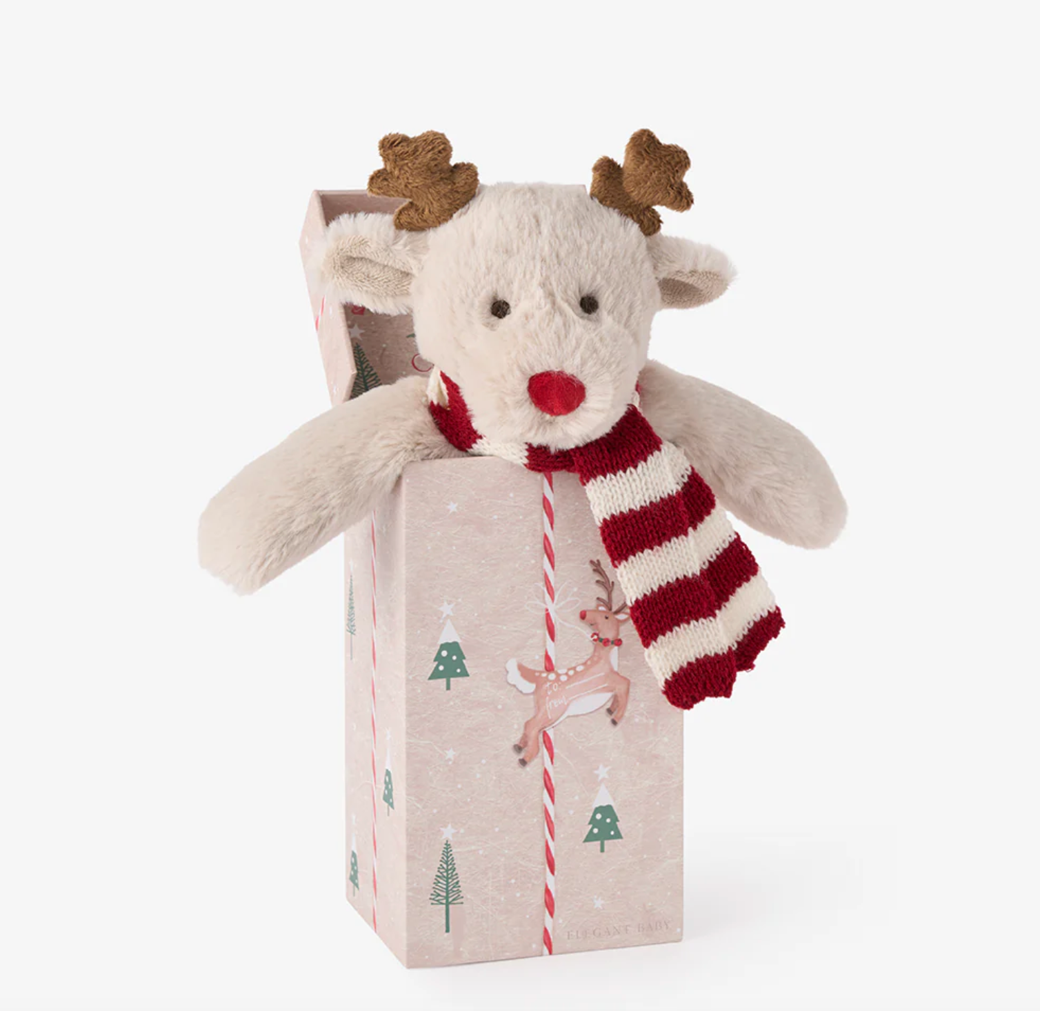 Elegant Baby: ‘Tinsel' Reindeer Snuggler Plush Security Blanket W/ Gift Box