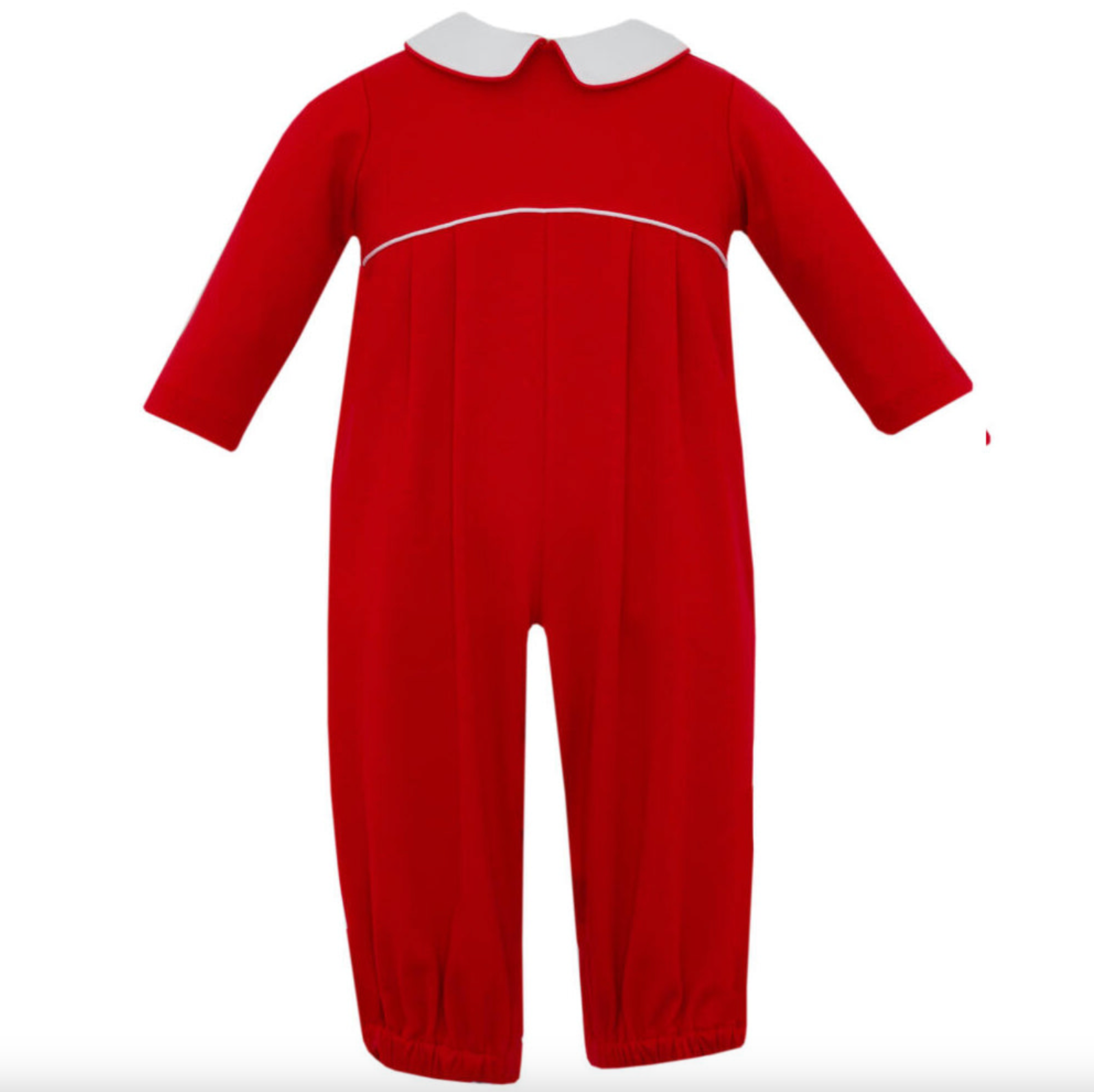 PETIT BEBE - RED KNIT LONG SLEEVE ROMPER