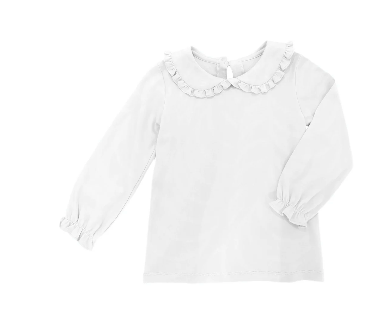 James & Lottie: Basics Pima Peter Pan Top, White