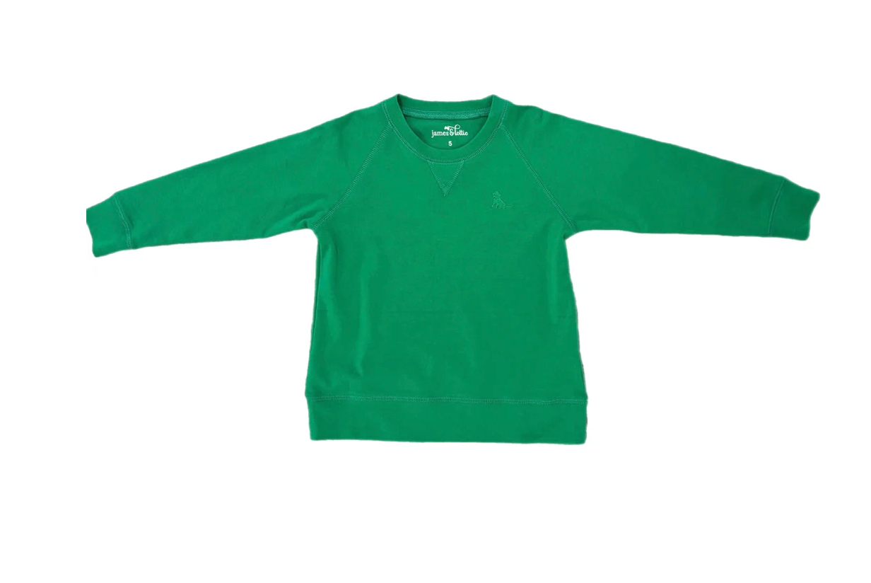 James & Lottie: Boys Basics Sam Sweatshirt, Kelly Green