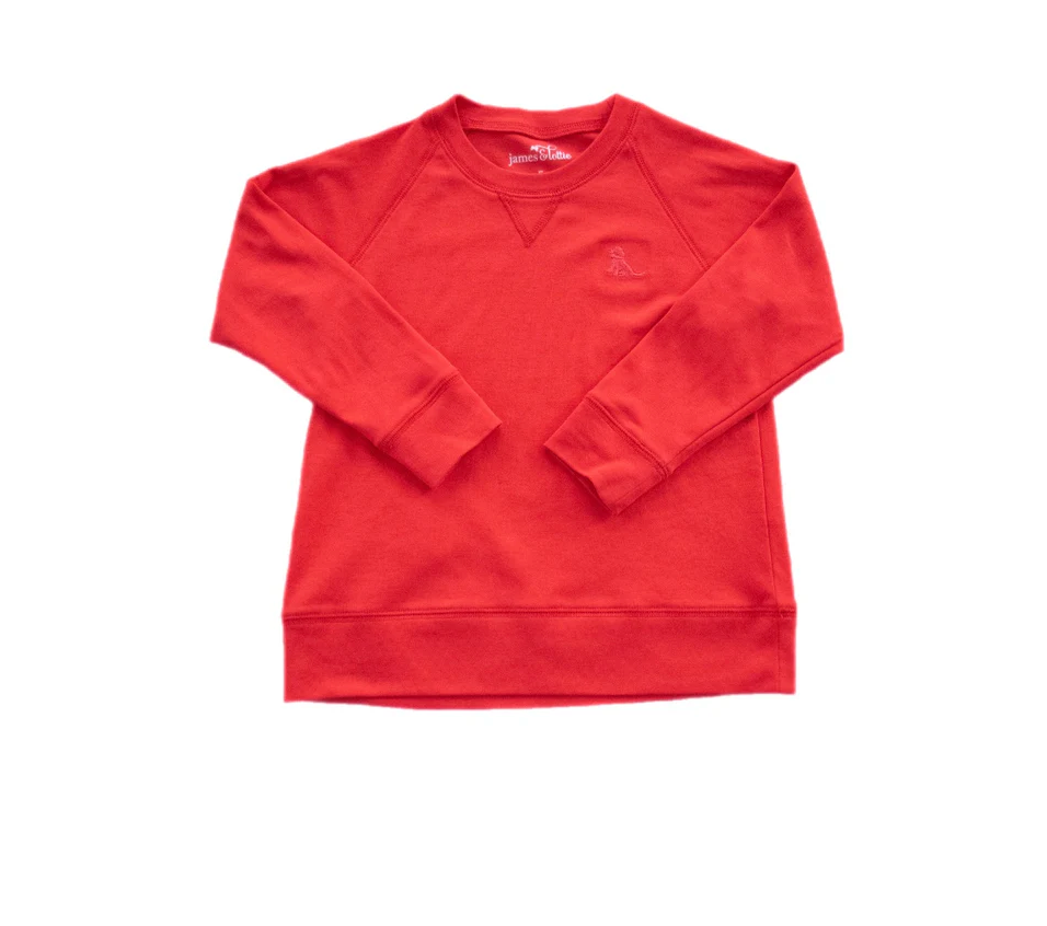 James & Lottie: Boys Basics Sam Sweatshirt, Red