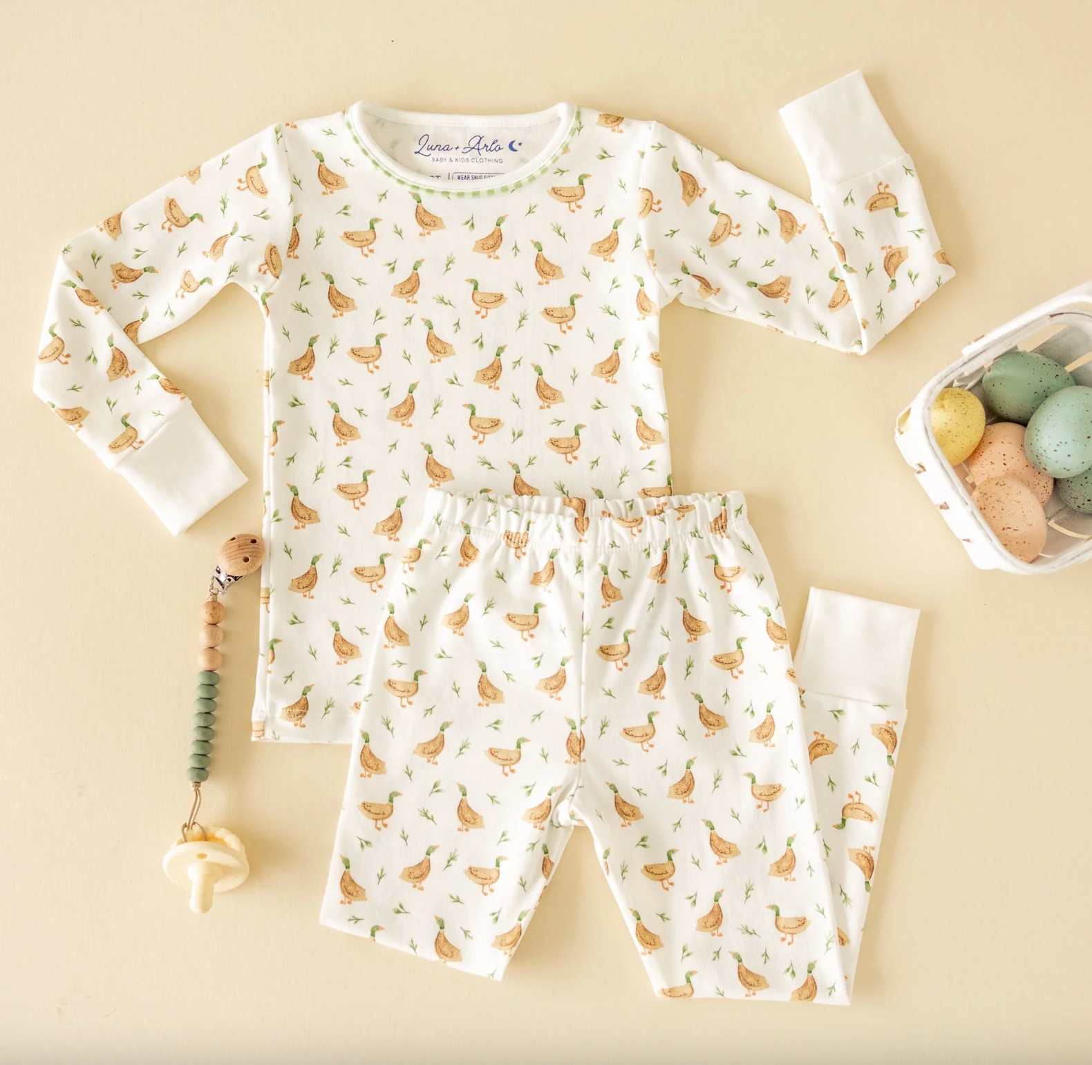 Magnolia Baby: Meadowland Mallards Long Pajamas