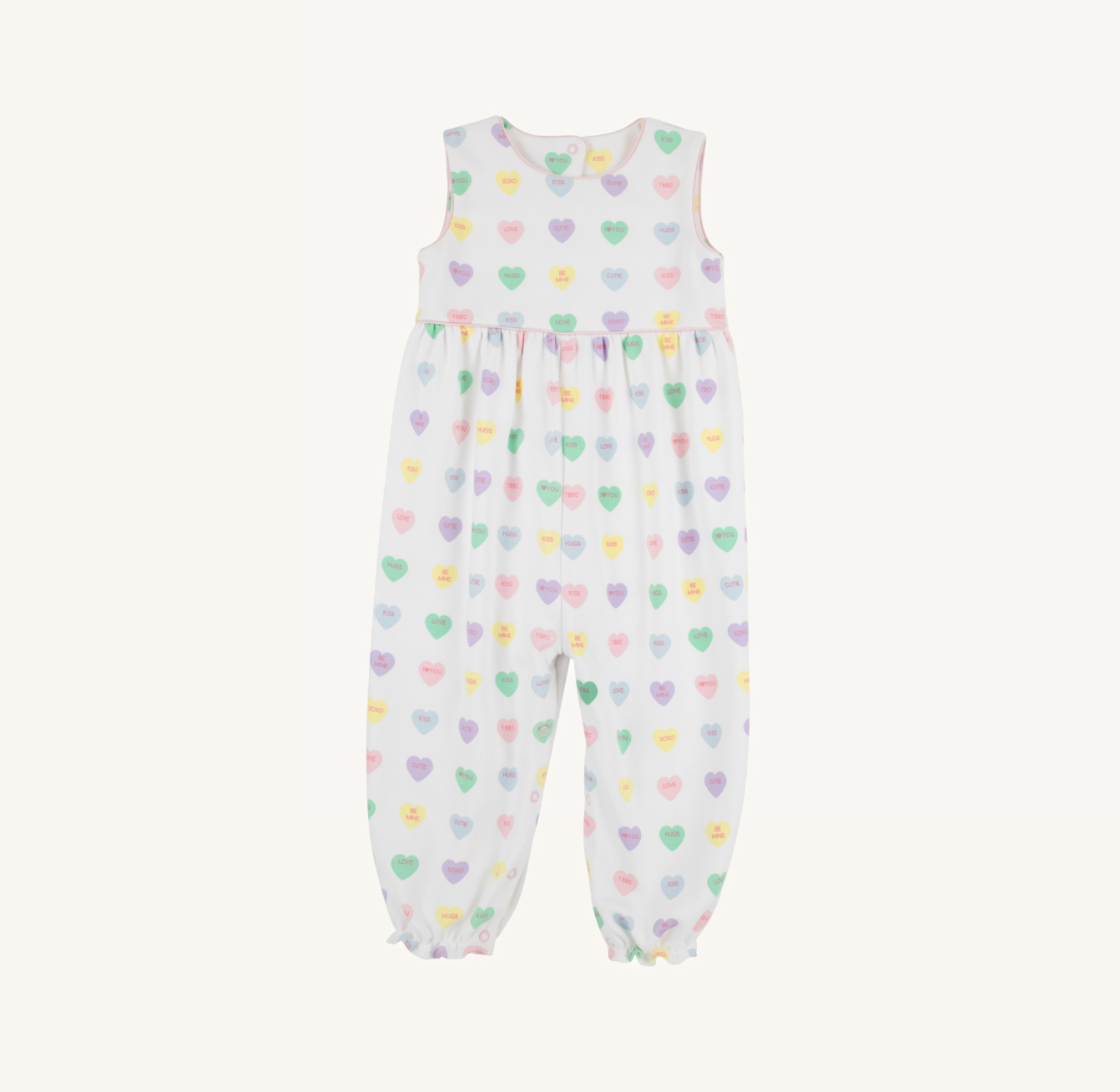 TBBC: Sleeveless Rebecca Romper-pima - We Heart You/Palm Beach Pink