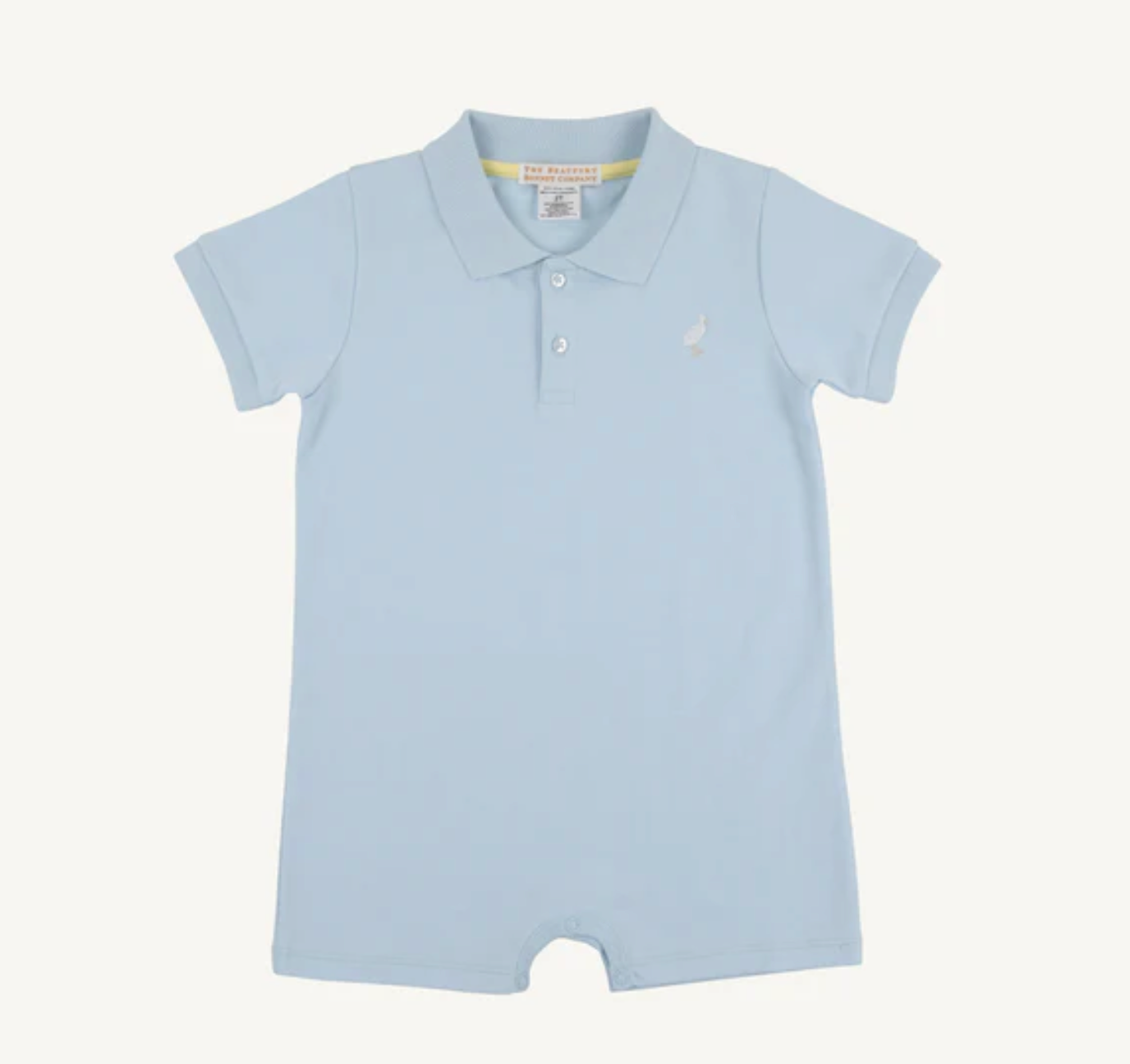 TBBC: Sir Proper's Romper - Buckhead Blue with Multicolor Stork