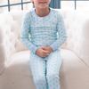 James & Lottie: Two Piece Jammies - Blue Gingham Christmas Tree