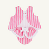 TBBC:Mary Todd Tab Set - Broadcloth - Sea Wall Stripe (Winter Park Pink)/Worth Ave White