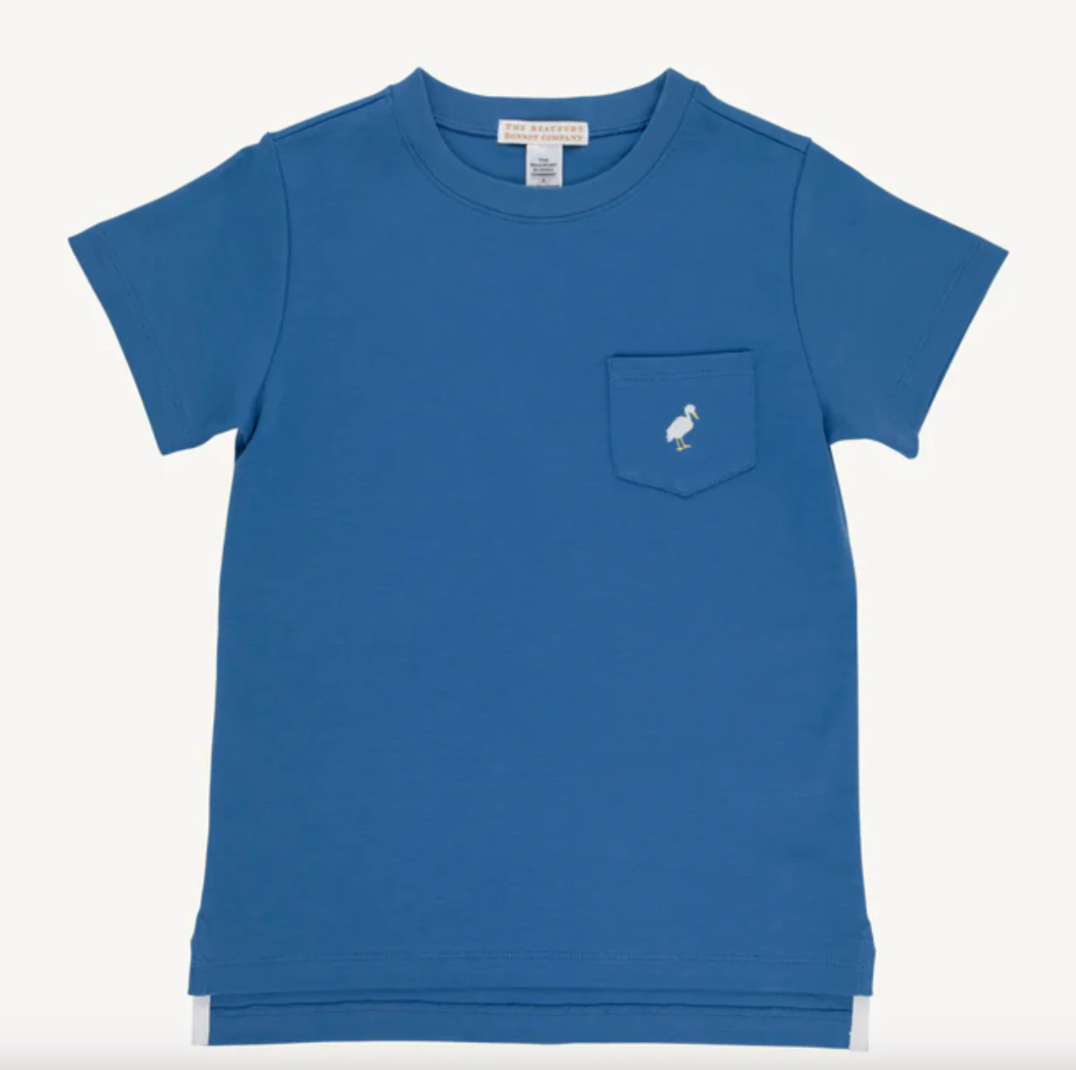 TBBC: Carter Crewneck - Wood Boat Blue with Multicolor Stork