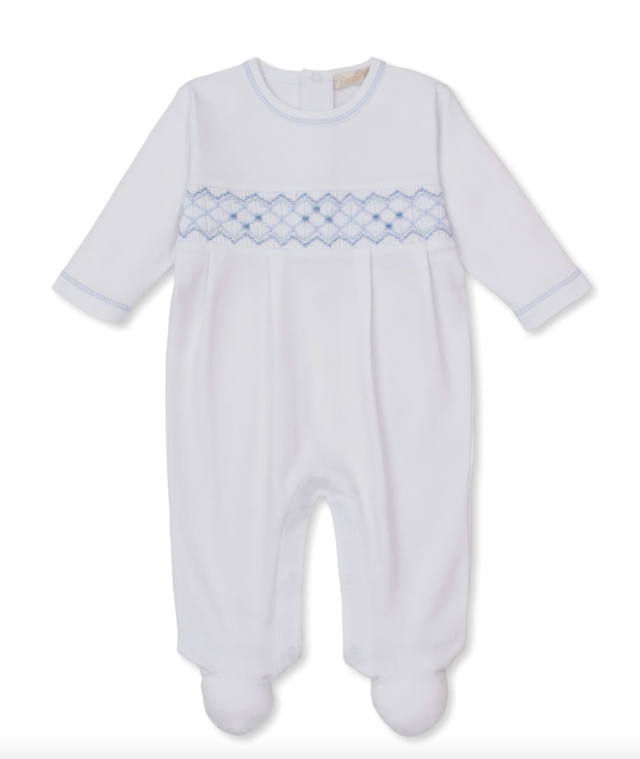 Kissy Kissy: Footie w/Hand Smock, CLB Summer, White/Blue