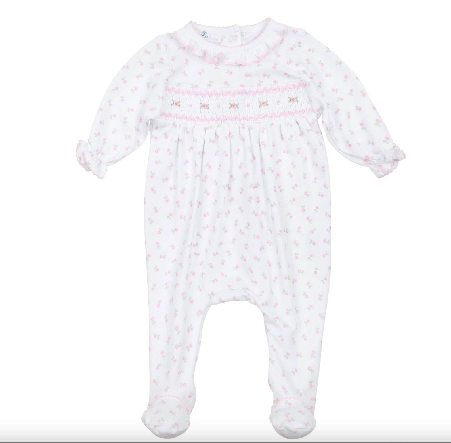 Magnolia Baby:  Juliette's Classics Smocked Footie Pink