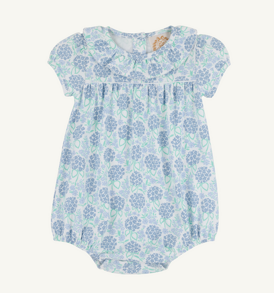 TBBC: Ramona Ruffle Bubble - Pima, Handful of Hydrangeas/Worth Ave White