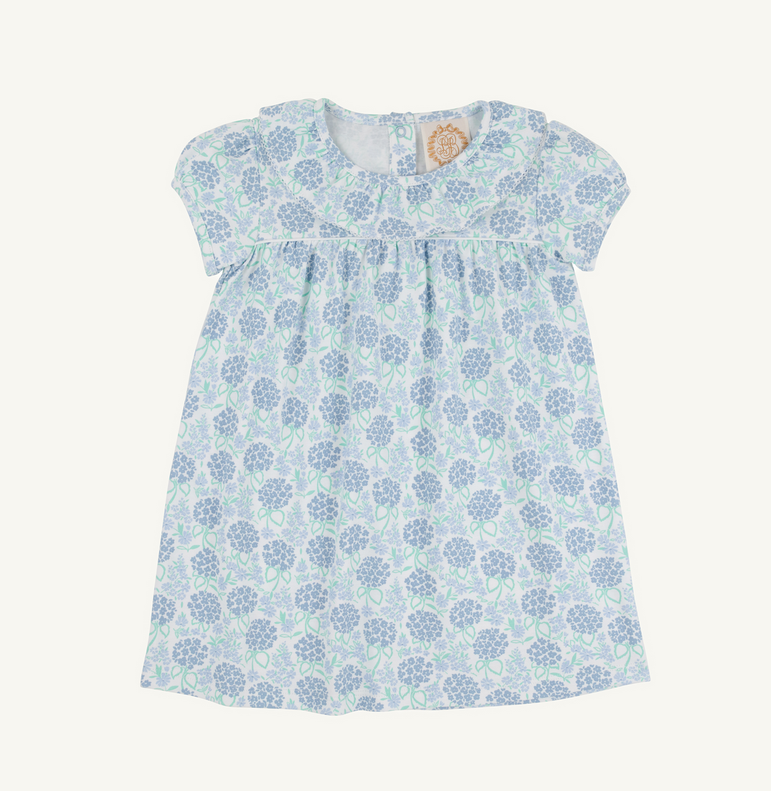 TBBC: Short Sleeve Ramona Ruffle Dress - Pima, Handful of Hydrangeas/Worth Ave White