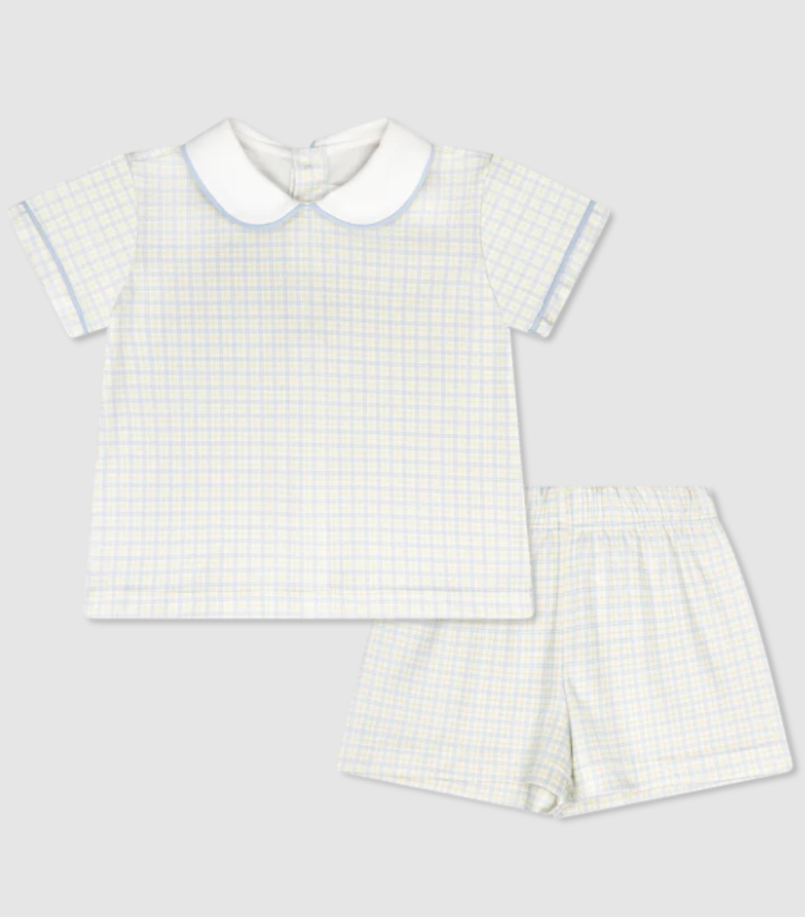 Lullaby Set: Sibley Short Set Cornflower Check