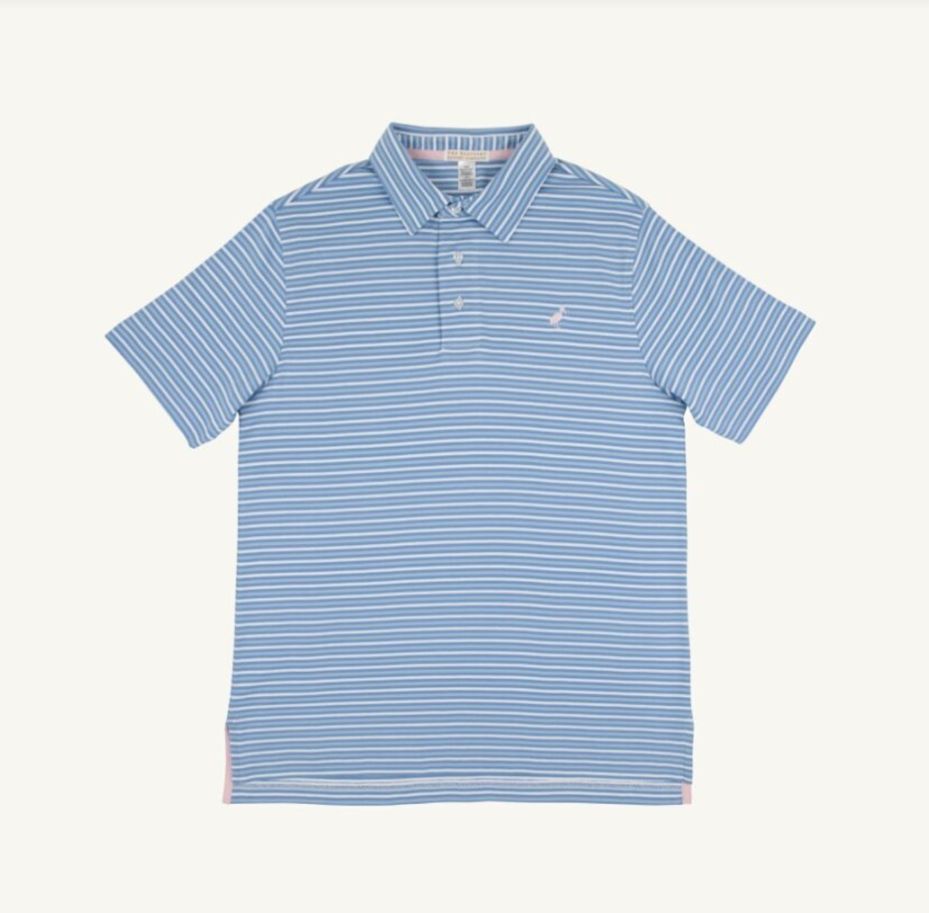 TBBC: Prim And Proper Polo Ss-pima  - Sumner County Stripe (Sunrise Blvd Blue)/Palm Beach Pink