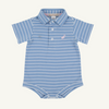 TBBC: Prim And Proper Polo Ss-pima  - Sumner County Stripe (Sunrise Blvd Blue)/Palm Beach Pink