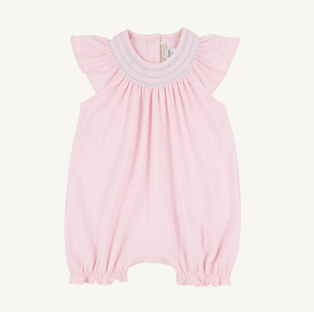 TBBC: Sandy Smocked Romper - Palm Beach Pink/Beale Street Blue and Worth Ave White