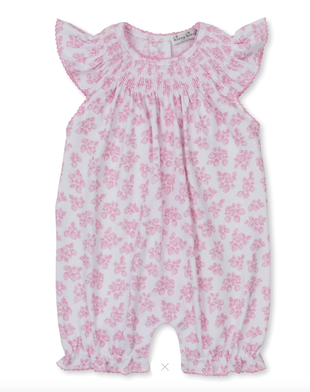 Kissy Kissy: Simply Strawberries Short Smocked Playsuit