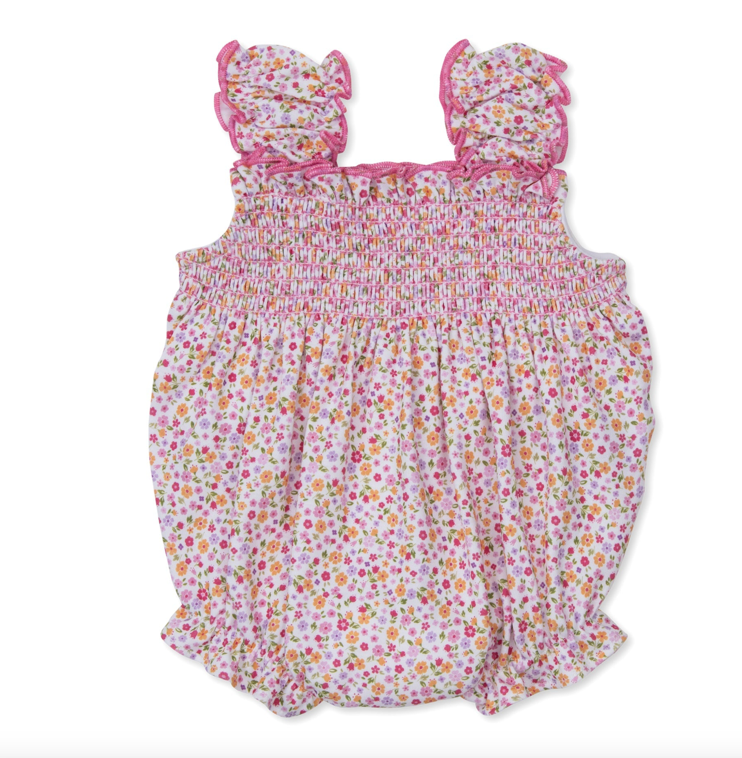 Kissy Kissy:  Blossoming Bows Floral Smocked Bubble