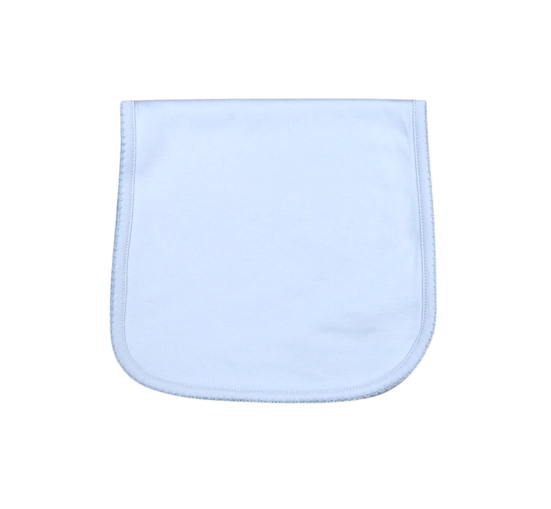 Baby Loren: Blue Burping Pad Blue Picot Trim