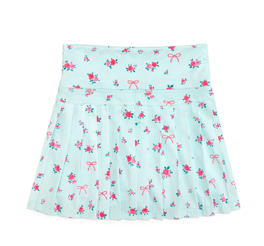 Sweet Wink: Sky Blue Floral Athletic Skort